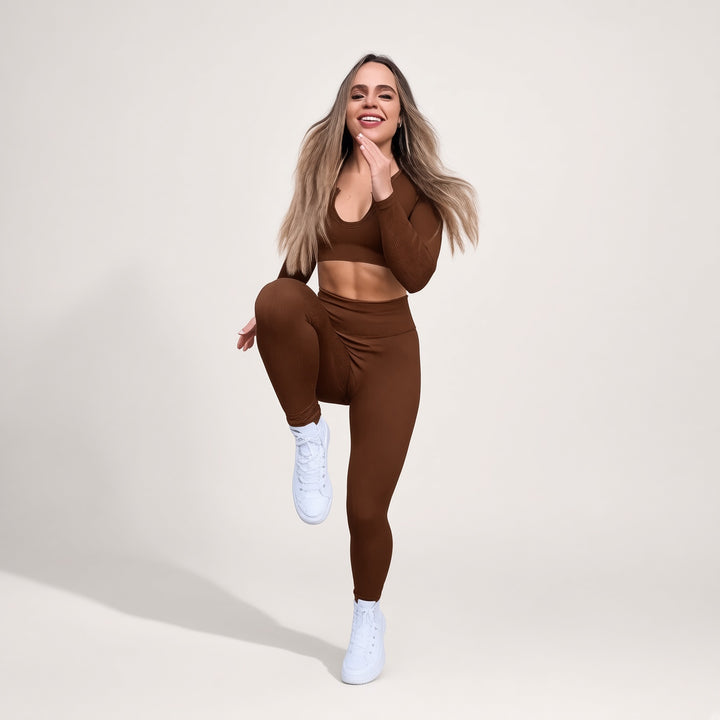 Contour Ribbed High-Waist Leggings