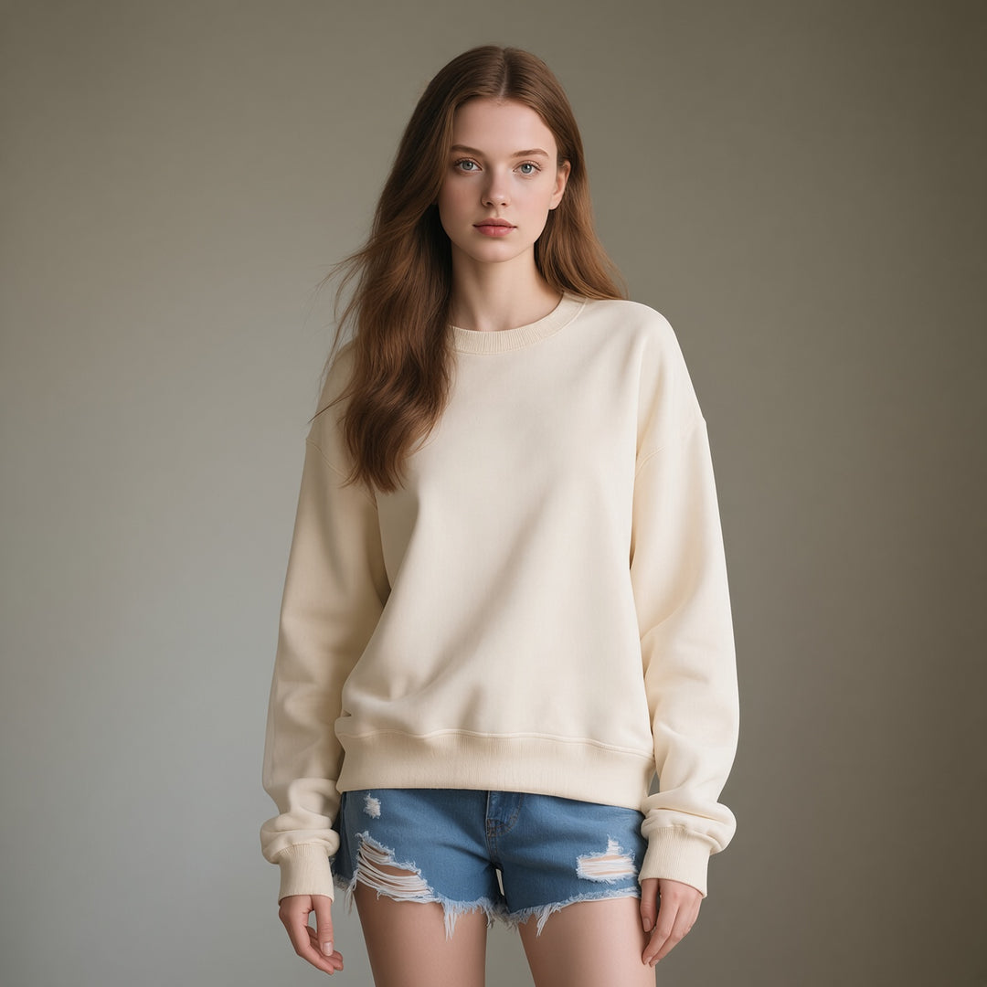 VISSONG Women’s Relaxed Cropped Crewneck Sweatshirt