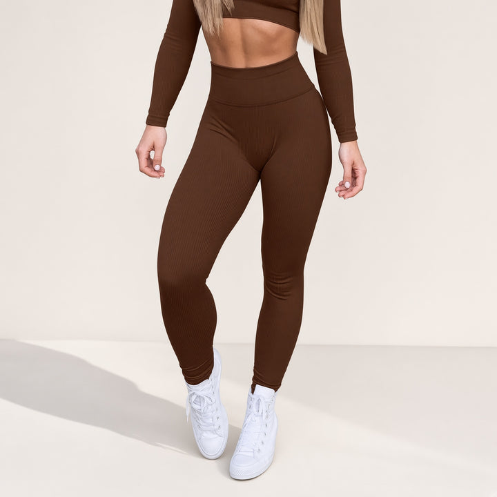 Contour Ribbed High-Waist Leggings