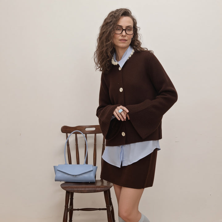 VISSONG Women’s Bell Sleeve Button-Front Knit Cardigan