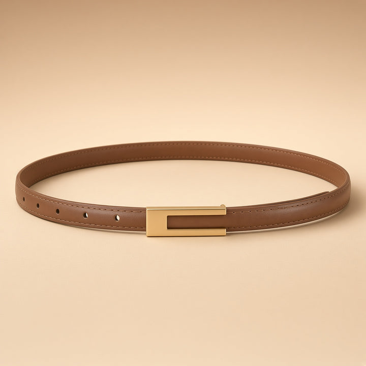 VISSONG Chic Matte Gold Buckle Waist Belt