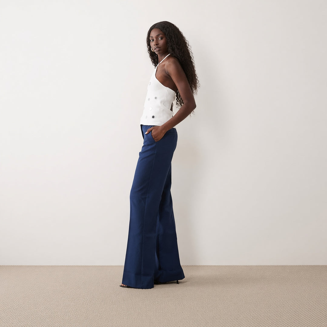 Women’s High-Waisted Tailored Wide-Leg Trousers
