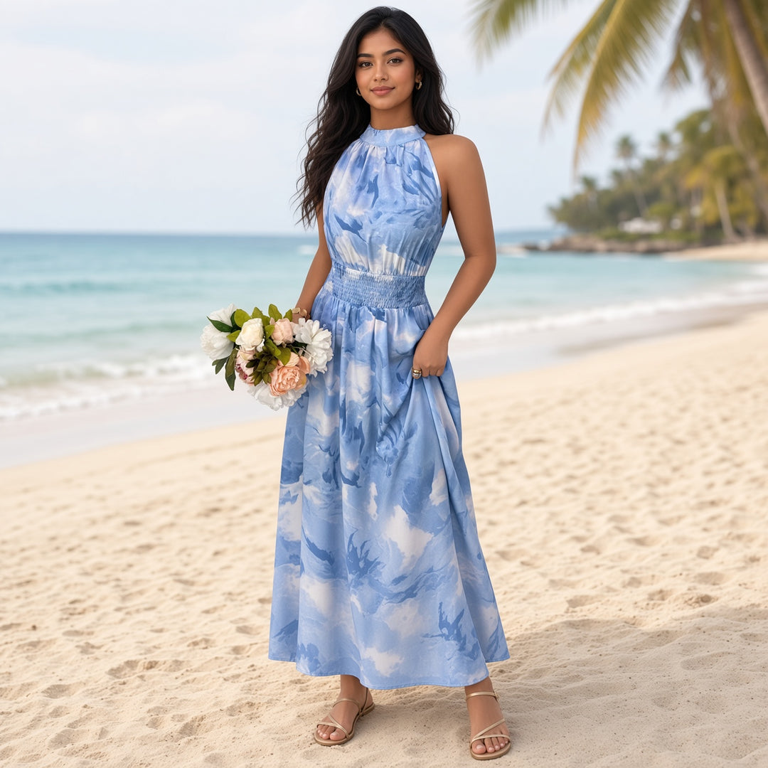 Women’s Halter Floral Maxi Dress