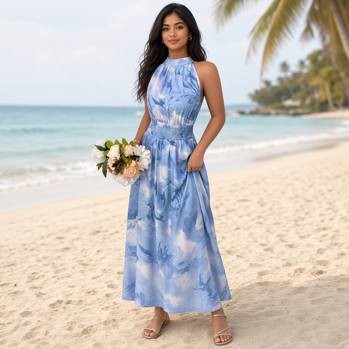 Women’s Halter Floral Maxi Dress