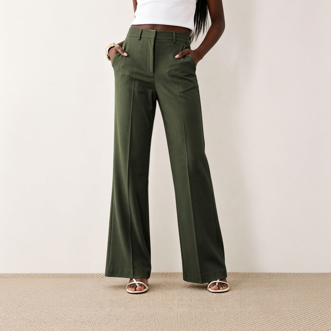Women’s High-Waisted Tailored Wide-Leg Trousers