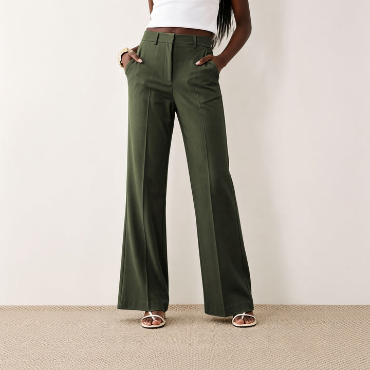 Women’s High-Waisted Tailored Wide-Leg Trousers