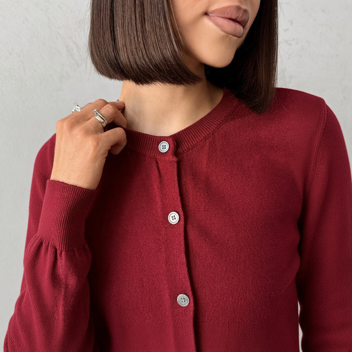 VISSONG Women’s Classic Crew-Neck Button Cardigan