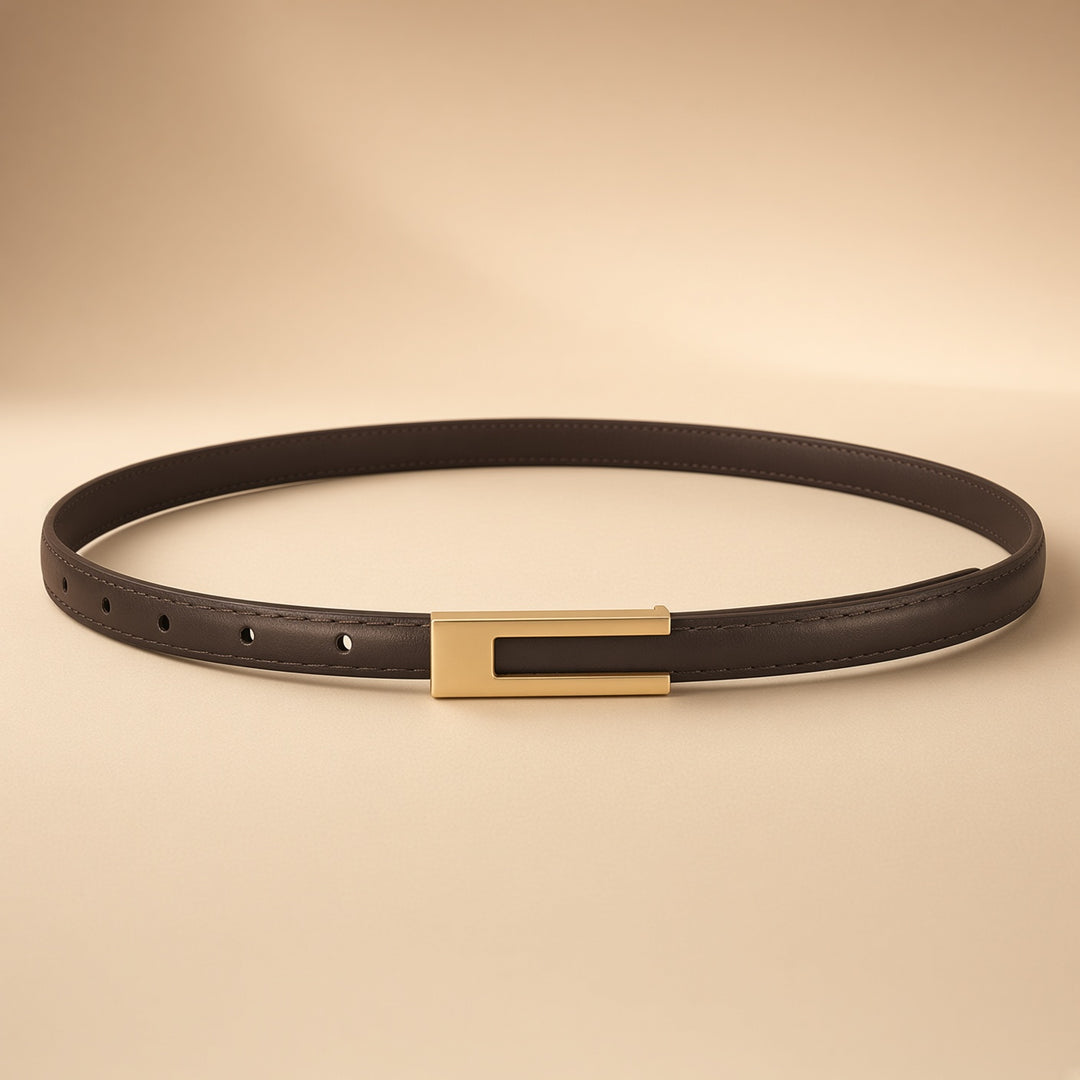 VISSONG Chic Matte Gold Buckle Waist Belt