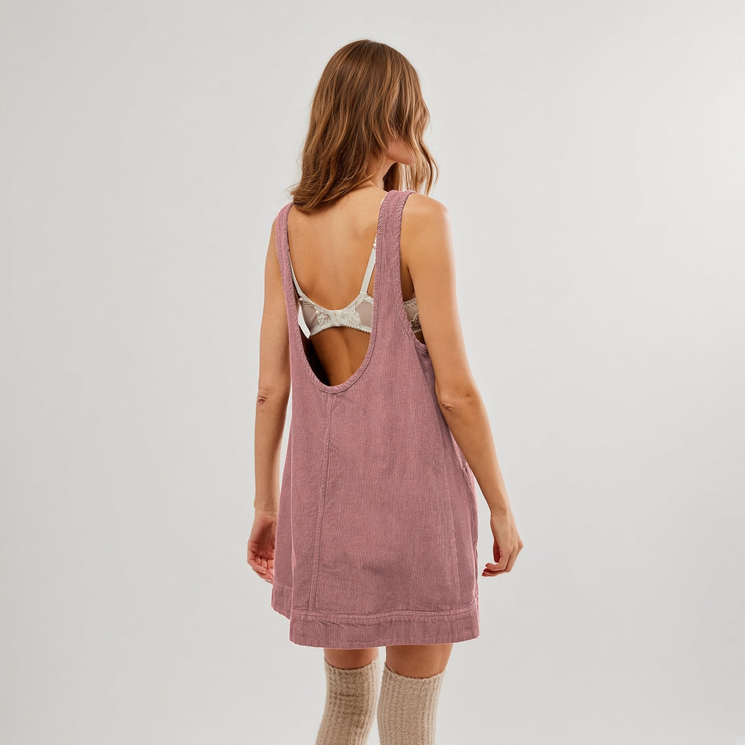 VISSONG Women’s Textured Double-Pocket Shift Dress