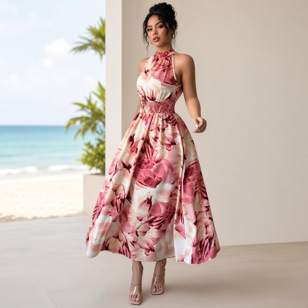 Women’s Halter Floral Maxi Dress
