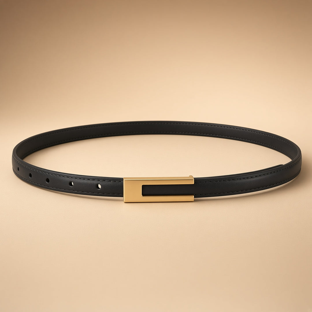 VISSONG Chic Matte Gold Buckle Waist Belt