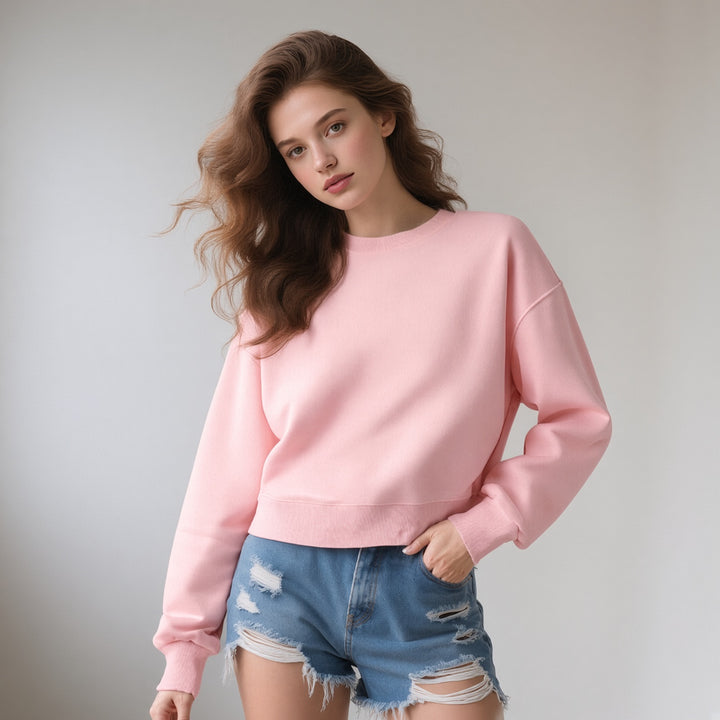 VISSONG Women’s Relaxed Cropped Crewneck Sweatshirt